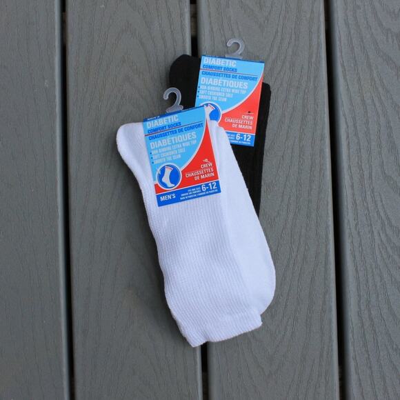 Men's 2 Pack Diabetic Crew Socks Fits Shoe Size 6-12 - Picture 6 of 11